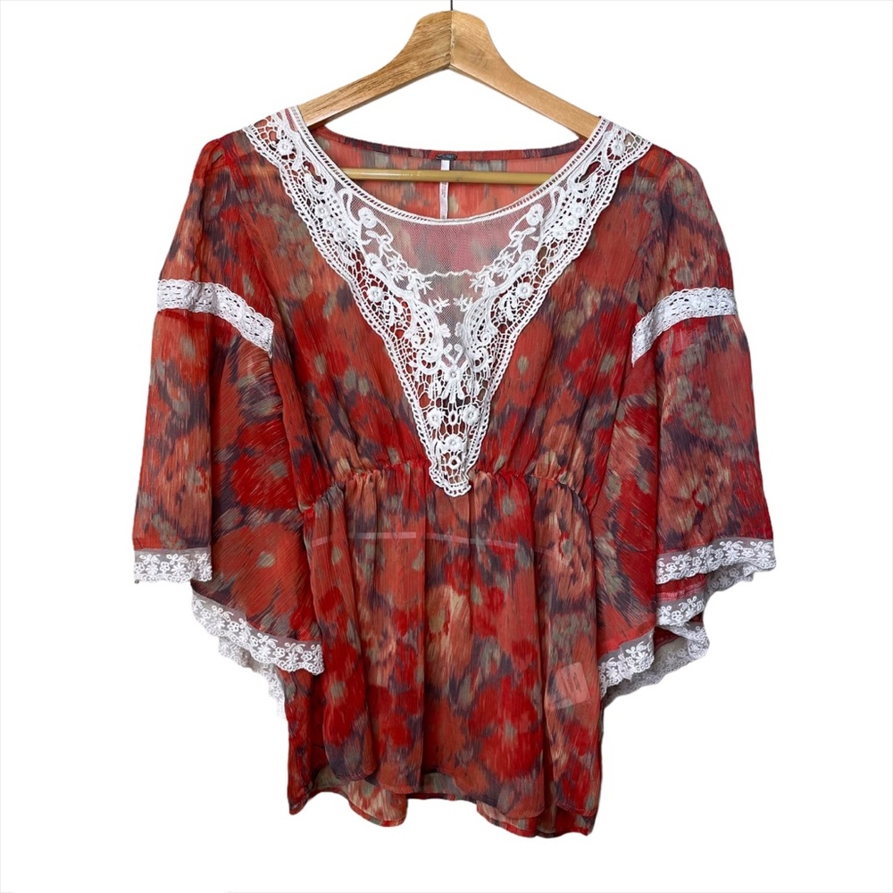 Free People Boho Abstract Top